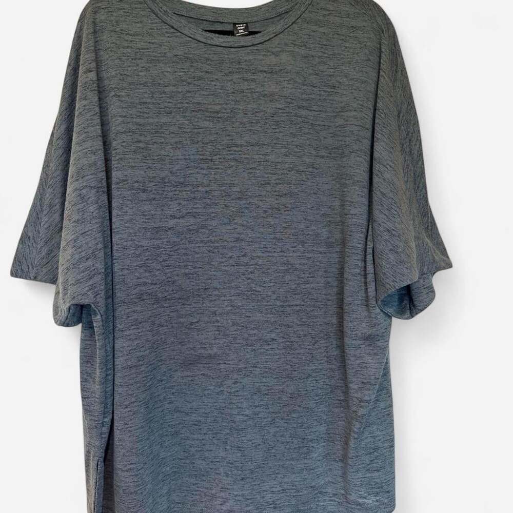 SHEIN Women's Grey and Blue T-shirt
